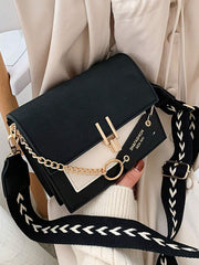 Sacoche Pour Femme, Sac Bandoulière À Décor De Chaîne Élégant