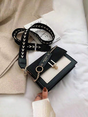 Sacoche Pour Femme, Sac Bandoulière À Décor De Chaîne Élégant