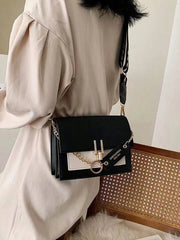 Sacoche Pour Femme, Sac Bandoulière À Décor De Chaîne Élégant