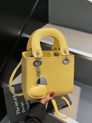 Sac bandoulière mode couleur unie, sac à main chic