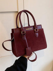 BELLEBORG Nouveau sac à main pour femmes d'affaires en suède de couleur rouge